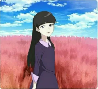 💜 Anime, Dziewczyna, Kreskówka, Postać, Portret telegram sticker