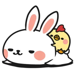 🙃 rabbit, bunny, chicken, cute, animal, kawaii whatsapp sticker