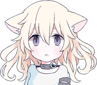 😒 anime, cat girl, cute, kawaii, manga, neko telegram sticker