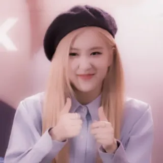 🌸 Rose donna, cantante, pollice in su, kpop, rosa, blackpink telegram sticker