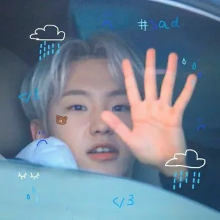 🐯 #sad triste, lluvia, nube, lindo, estético, coreano, filtro telegram sticker