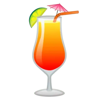 🍹 cocktail, drink, alcohol, tropical, umbrella, lime telegram sticker