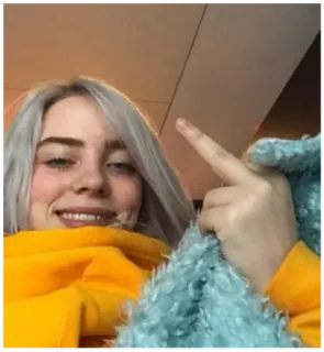 🖕 Billie Eilish 比莉·艾利什, 名人, 歌手, 中指, 手势 telegram sticker