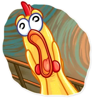 😨 Galinha de desenho animado, Engraçado, Expressão, Galinha, Animal telegram sticker