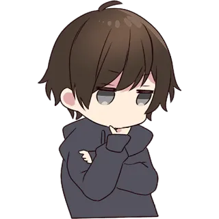 🤔 Anime, Sticker, Chico, Chibi, Lindo, Dibujo animado, Manga telegram sticker