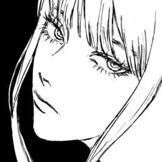 ☠️ Anime, Manga, Portrait, Femme, Fille, Croquis telegram sticker