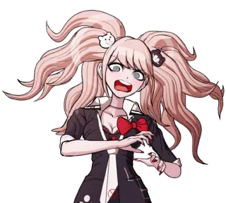 😱 Junko Enoshima Danganronpa Anime, Junko Enoshima, Danganronpa, Postać, Wyraz twarzy, Dziewczyna, Słodkie telegram sticker