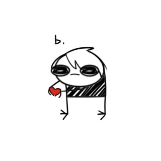 ❤️ b. Мультфильм, Сердце, Любовь, Грустный, Милый, Рисунок, Стикер whatsapp sticker