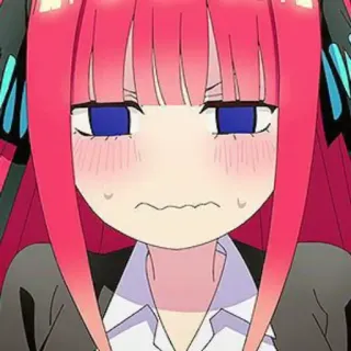 😐 Nino Nakano The Quintessential Quintuplets anime, cartoon, facial expression, nino nakano, the quintessential quintuplets telegram sticker