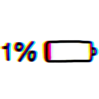 ⚰ 1% батарея, низкий заряд, один процент, цифровой, технологии telegram sticker