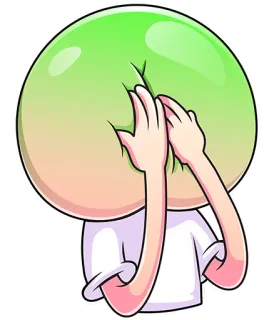 🤢 Cartoon, Kopf quetschen, Lustig, Illustration, Figur, Sticker telegram sticker