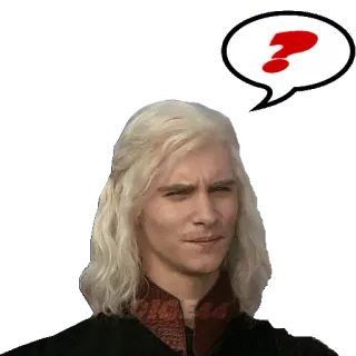 ❓ Viserys Targaryen House of the Dragon ? question, tv show, fantasy, dragon, blonde, doubt telegram sticker