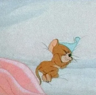 😂 Jerry Tom and Jerry dibujo animado, durmiendo, ratón, lindo, cansado, personaje de dibujos animados telegram sticker