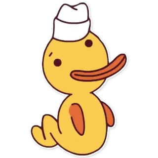 😀 утка, милый, мультяшный, животное, наклейка telegram sticker