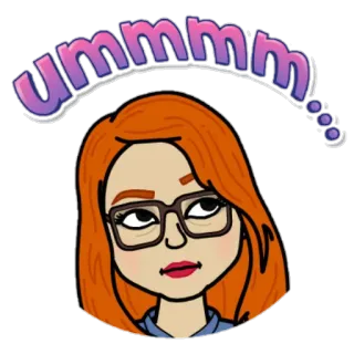 🙄 ummmm cartoon, face, woman, thinking, confused telegram sticker