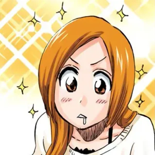 🤤 Orihime Inoue Bleach Anime, Manga, Pomarańczowe włosy, Kreskówka whatsapp sticker