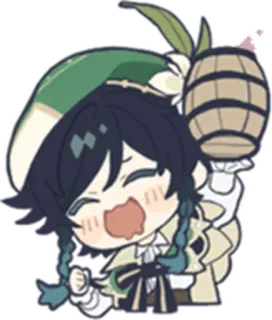 🥴 Venti Genshin Impact venti, genshin impact, anime, chibi, personagem de jogo telegram sticker