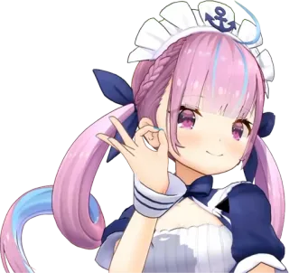 ⚓ anime, gadis, gestur, tangan, rambut merah muda telegram sticker