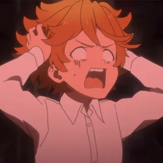 🥵 Emma The Promised Neverland Anime, Kreskówka, Zszokowany, Zaskoczony, Postać, Emma, The Promised Neverland telegram sticker