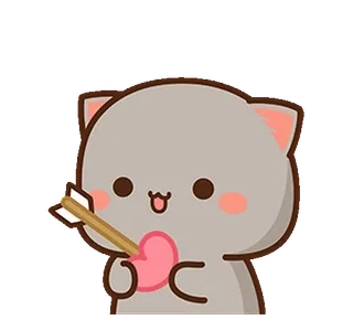 ❤️ 箭头, 爱心, 爱, 可爱, 动物, Peachcat whatsapp sticker
