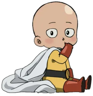 😐 Saitama One-Punch Man Сайтама, Ванпанчмен, Аниме, Манга, Супергерой, Милый, Малыш whatsapp sticker