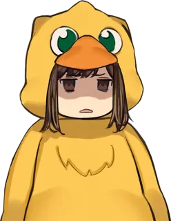 🐤 anime, cartoon, cute, girl, duck, cosplay, costume telegram sticker