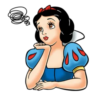 😕 Snow White disney, princess, cartoon, animated, fairy tale, kiss telegram sticker