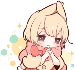 🙏 애니메이션, 치비, 귀여운, 반짝이, 카와이, 만화 telegram sticker