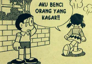 😒 AKU BENCI ORANG YANG KASAR!! cartone animato, fumetto, indonesiano, personaggio whatsapp sticker