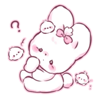 📩 rabbit, cute, pink, kawaii, bunny, animals, cartoon telegram sticker