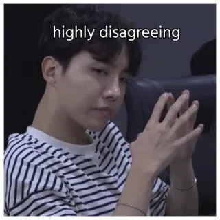 🤔 highly disagreeing discordando, Meme, Kpop, J-Hope, BTS, engraçado whatsapp sticker