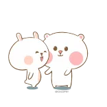 😘 gấu, thỏ, dễ thương, hoạt hình, phim hoạt hình, nhãn dán whatsapp sticker