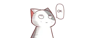 👌 Ok. gato, anime, desenho animado, ok, meme, engraçado telegram sticker