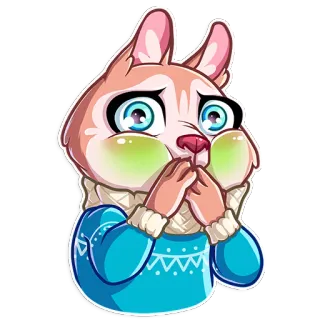 🤢 animal, dessin animé, mignon, autocollant, kawaii, pull, hiver, mammifère telegram sticker