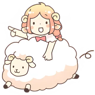 😮 可愛い, 羊, 動物, 漫画, かわいい, ちび, キャラクター, 愛らしい whatsapp sticker