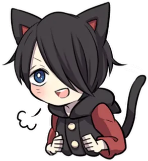 ✊ Anime, Katze, Kawaii, Niedlich, Sticker, Cartoon telegram sticker