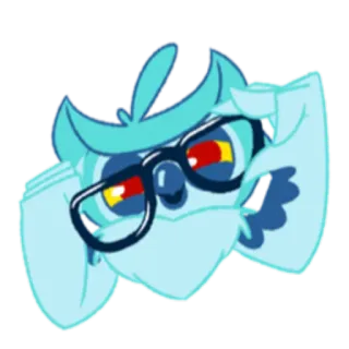 🤓 フクロウ, メガネ, 漫画, 動物, 鳥, ステッカー, 青 telegram sticker