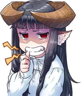 😒 Anime, Demone, Rabbia, Carino, Cartone animato telegram sticker