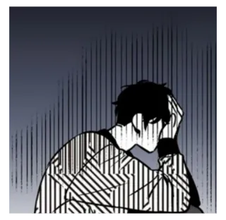 🌟 sad, upset, depressed, monochrome, emotional telegram sticker