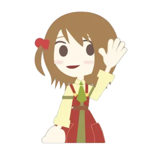 😒 cartone animato, ragazza, saluto, benvenuto, illustrazione whatsapp sticker