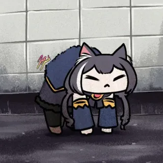 😞 кот, аниме, стикер, мультфильм, животное whatsapp sticker