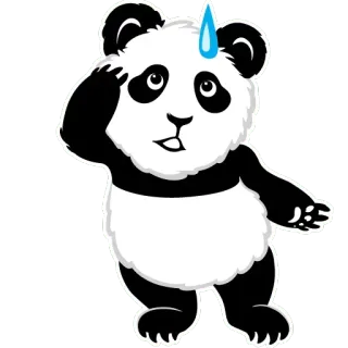 😅 パンダ, 動物, ステッカー, 漫画, 汗, 恥ずかしい, 可愛い telegram sticker
