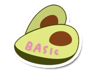 ❤ BASIC Avocat, Basique, Nourriture, Sticker, Fruit whatsapp sticker