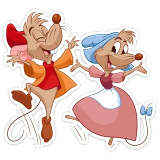 💃 Gus and Jaq Cinderella dessin animé, souris, Gus, Jaq, Disney, amitié whatsapp sticker