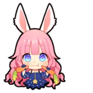 🥕 Anime, Kelinci, Kawaii, Imut, Chibi, Kartun, Gadis, Wortel telegram sticker