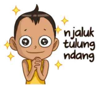 😇 njaluk tulung ndang Desenho animado, Brilho, Pedido, Javanês telegram sticker
