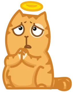 😇 кот, ангел, нимб, милый, каваи, мультфильм telegram sticker