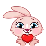 🌟 กระต่าย, หัวใจ, น่ารัก, สัตว์, ความรัก telegram sticker