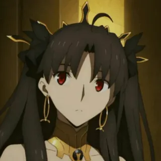 😐 Ishtar Anime, Personaje, Ilustración, Mujer, Femenino, Cara, Retrato telegram sticker