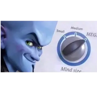 🧠 Megamind Small Medium MEGA Mind size telegram sticker